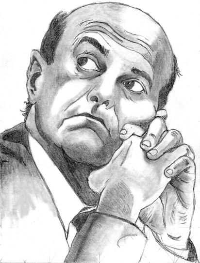 Disegno a matita di Pier Luigi Bersani del PD