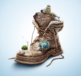 eco-friendly shoe in Photoshop