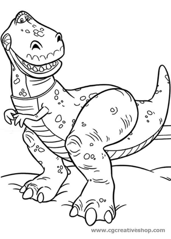 Rex il Dinosauro di Toy Story, disegno da colorare - Cgcreativeshop