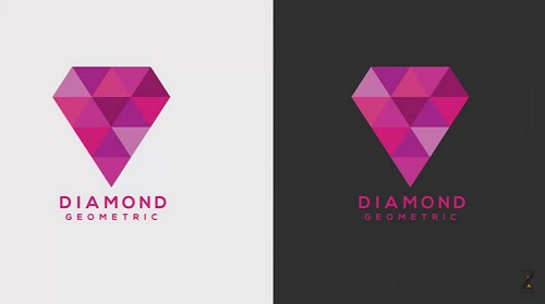 Geometric Diamond Logo in Illustrator