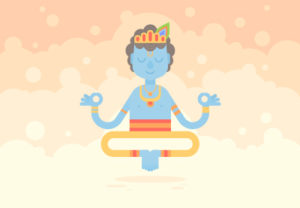 Krishna Postcard in Illustrator