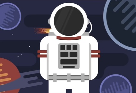 Draw Astronaut Flat Character Design in Illustrator