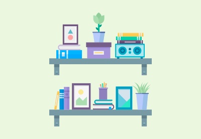 Draw a Vector Flat Design Wall Shelves in Illustrator