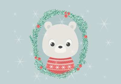 Draw a Cartoon Polar Bear Portrait in Illustrator