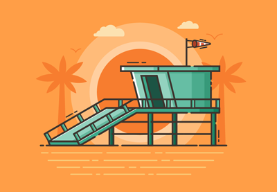 Draw a Beach Guard Tower Illustration in Illustrator