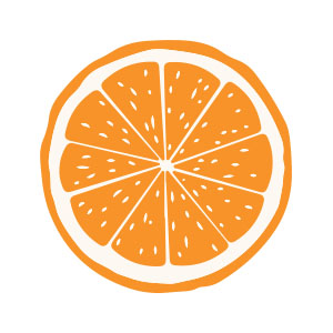 Slice Orange Flat Design Free Vector download