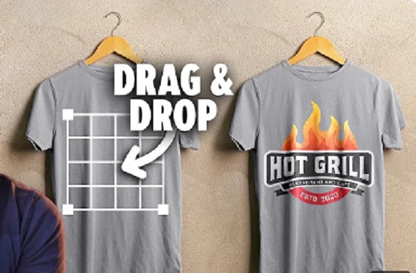 Drag-and-drop t-shirt mockup template in Photoshop