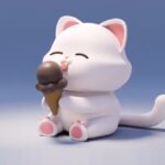 Make a stylized 3D Kitten with Ice Cream in Blender